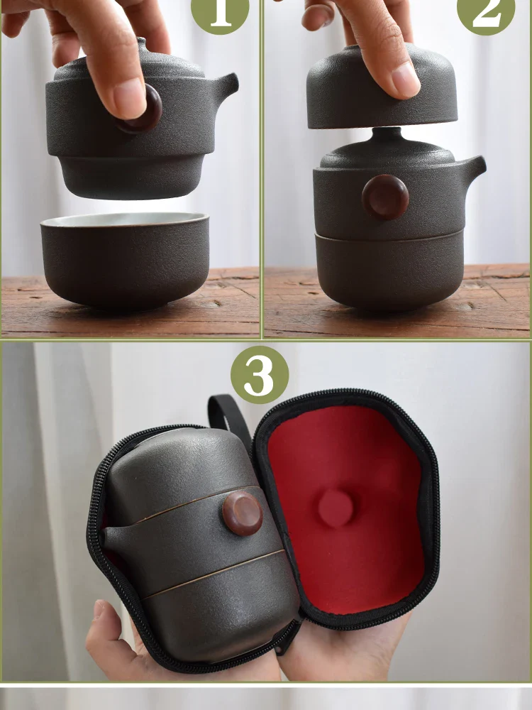 Porcelain Portable Travel Tea Set Kung Fu Teaware Handmade - Image 20