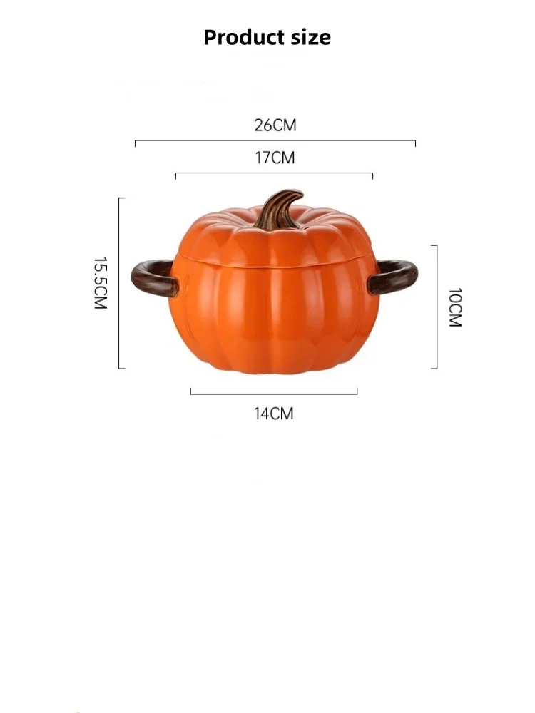 Ceramic Soup Pot Pumpkin Lid Porcelain Large Fall 2025 - Image 13