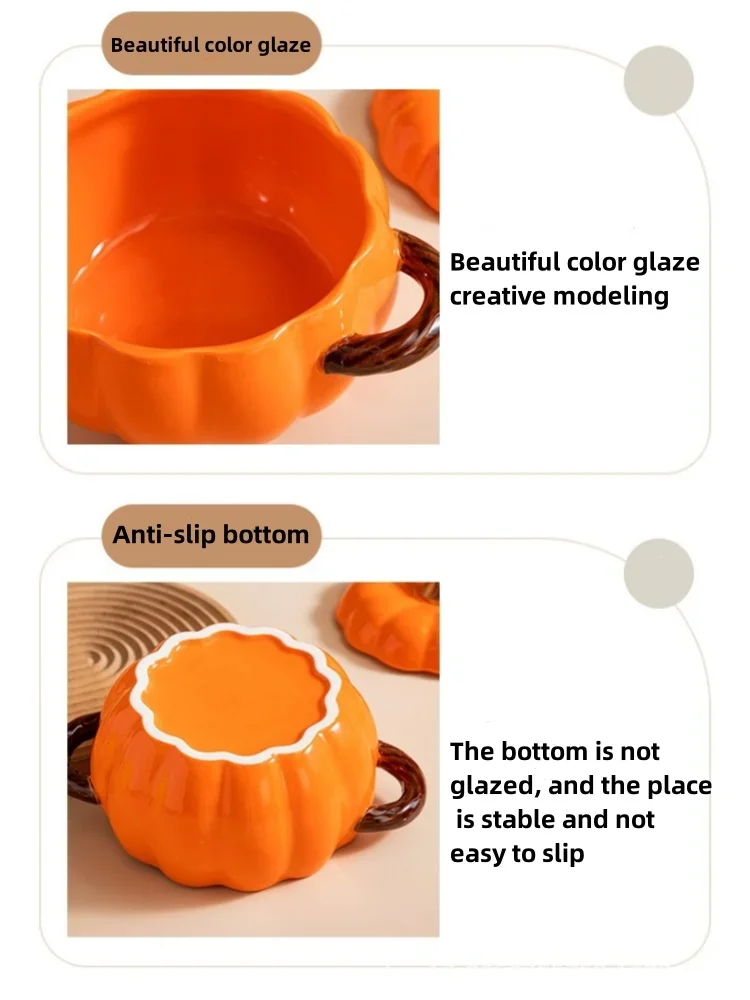 Ceramic Soup Pot Pumpkin Lid Porcelain Large Fall 2025 - Image 19