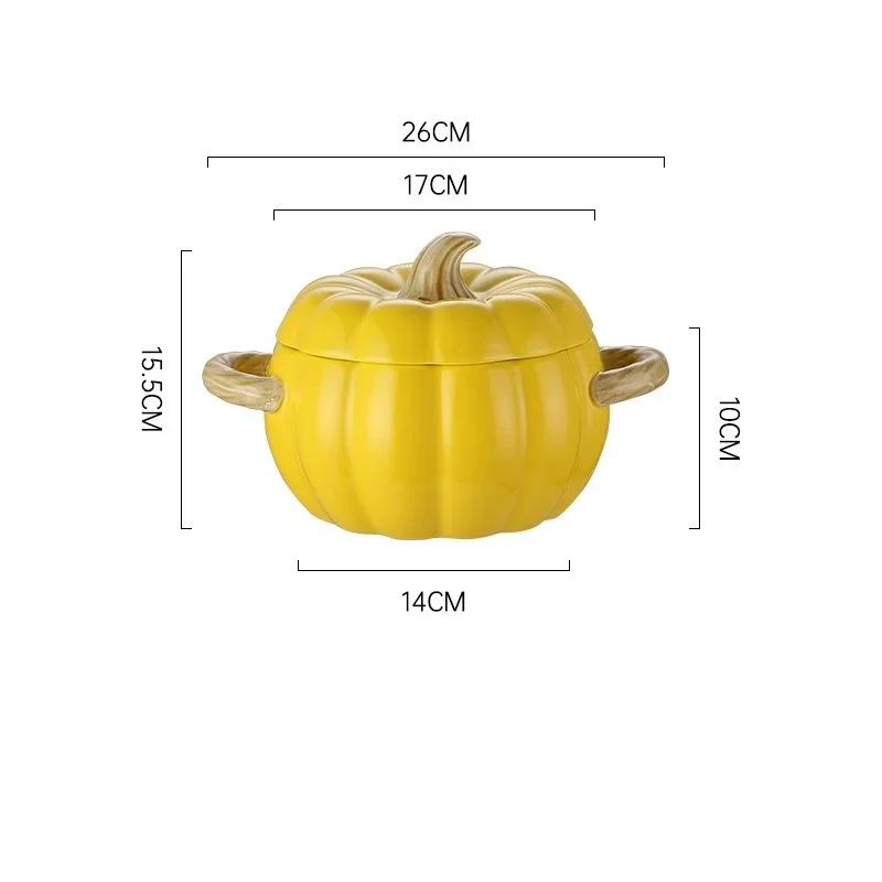 Ceramic Soup Pot Pumpkin Lid Porcelain Large Fall 2025 - Image 20