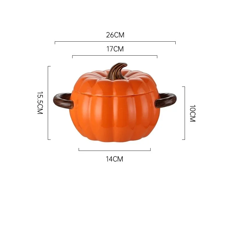 Ceramic Soup Pot Pumpkin Lid Porcelain Large Fall 2025 - Image 23