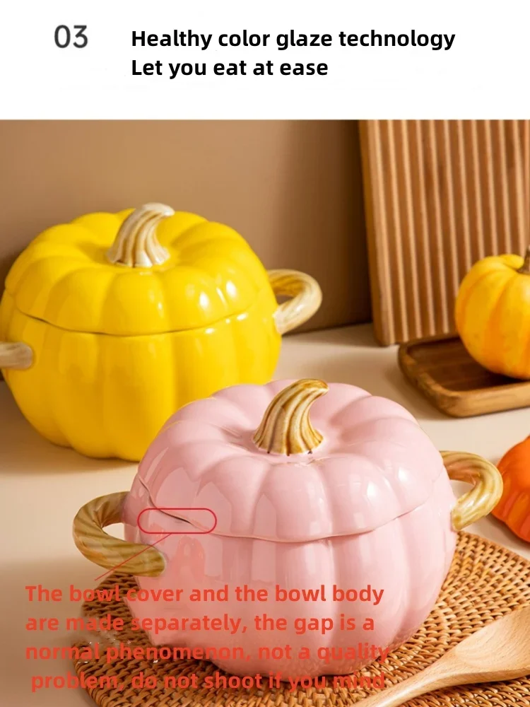 Ceramic Soup Pot Pumpkin Lid Porcelain Large Fall 2025 - Image 9