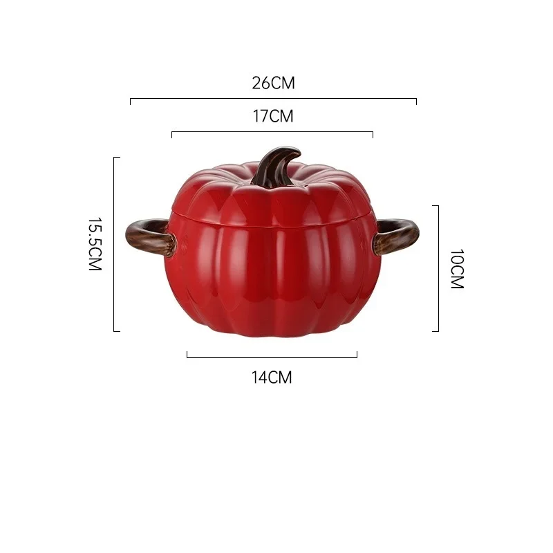 Pumpkin Soup Pot 1.4L Ceramic Bowl With Lid Halloween - Image 21