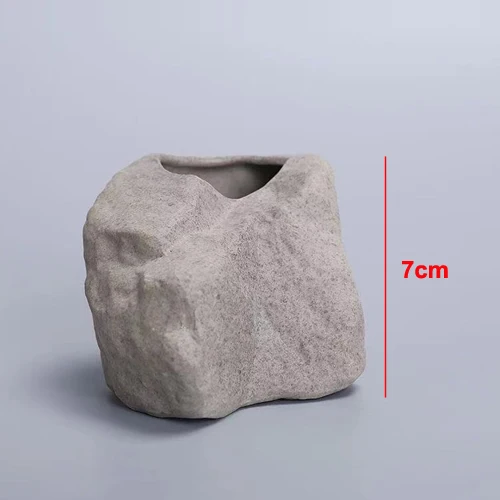 Ceramic Vase Stone Texture Tabletop Sculpture Vase Home Decor Fall 2025 Wedding Centerpiece Rustic Gift - Image 11