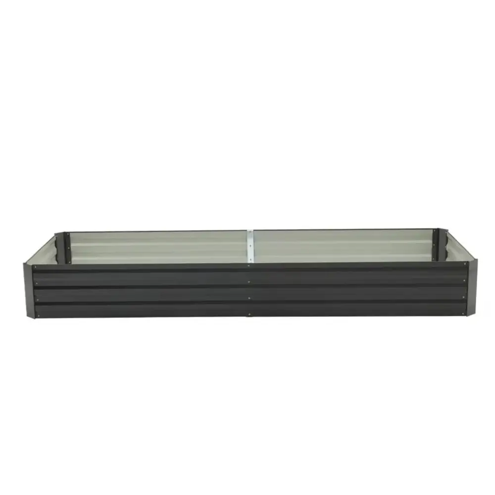 Charcoal Black Metal Raised Garden Bed, Durable Galvanized Steel Planter Box for Outdoor Use, 240x88x30 cm - Image 4