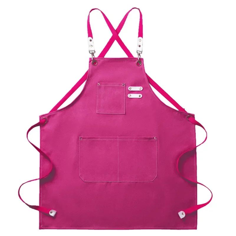 Chef Apron Canvas Crossback Utility Apron With Leather Trim And Pockets Fall 2025 Durable BBQ Workshop - Image 13