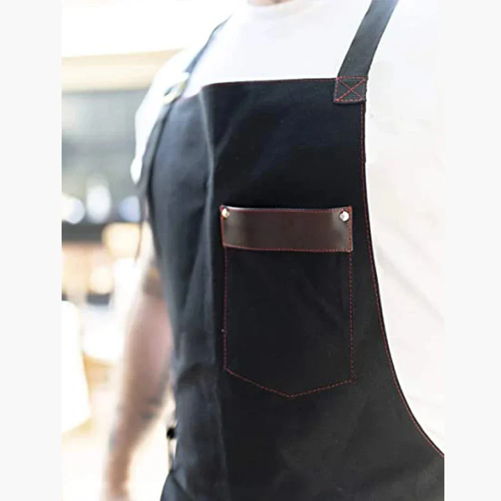 Chef Apron Canvas Work Apron Fall 2025 Professional Waterproof Cooking Apron With Pockets Durable Gift - Image 3
