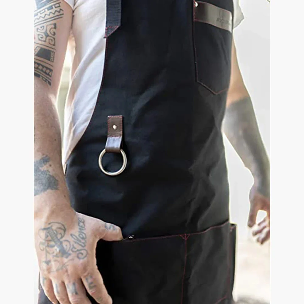Chef Apron Canvas Work Apron Fall 2025 Professional Waterproof Cooking Apron With Pockets Durable Gift - Image 5