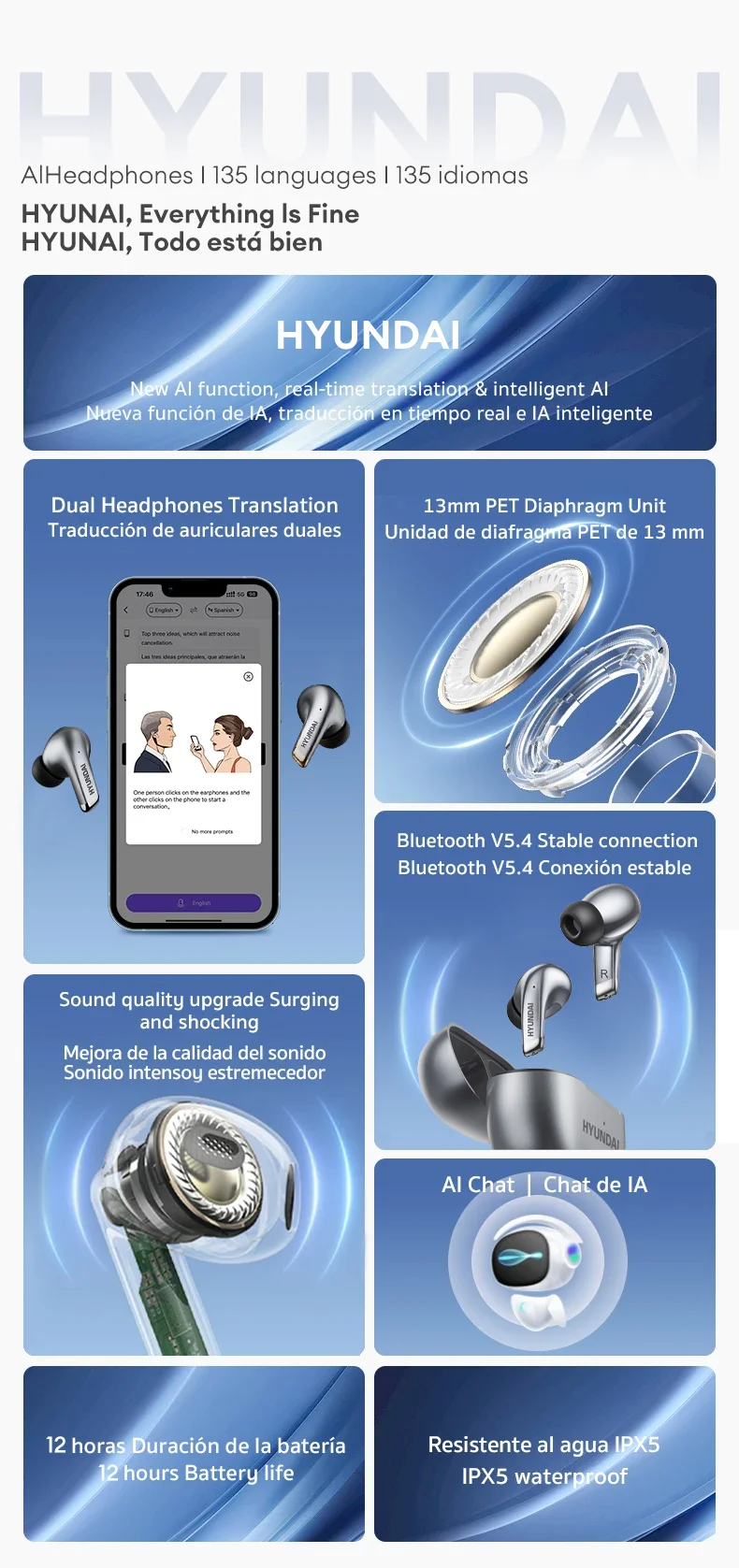 Bluetooth Earbuds AI Translator True Wireless With Mic - Image 8