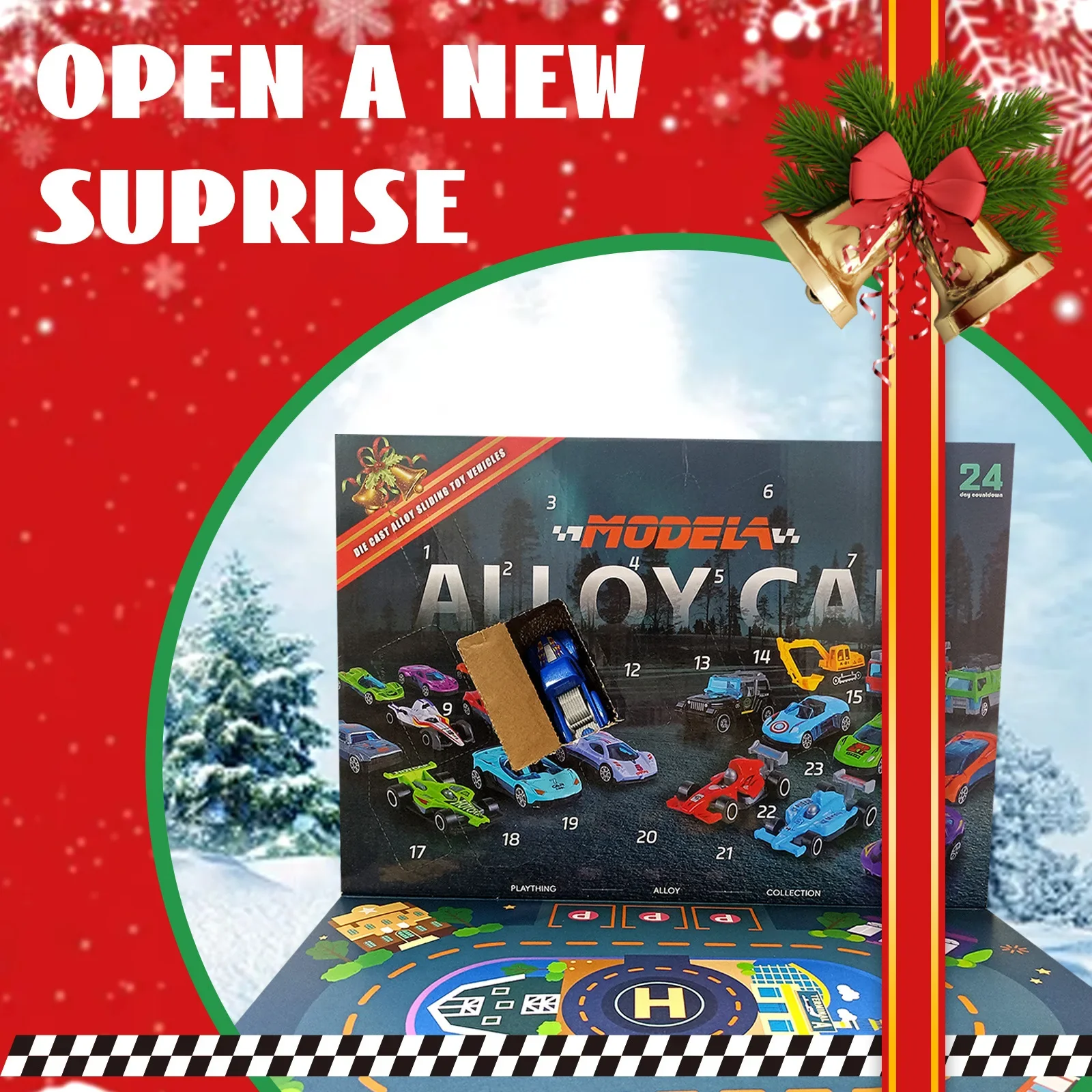 Advent Calendar 24 Alloy Cars Set Christmas Countdown - Image 15