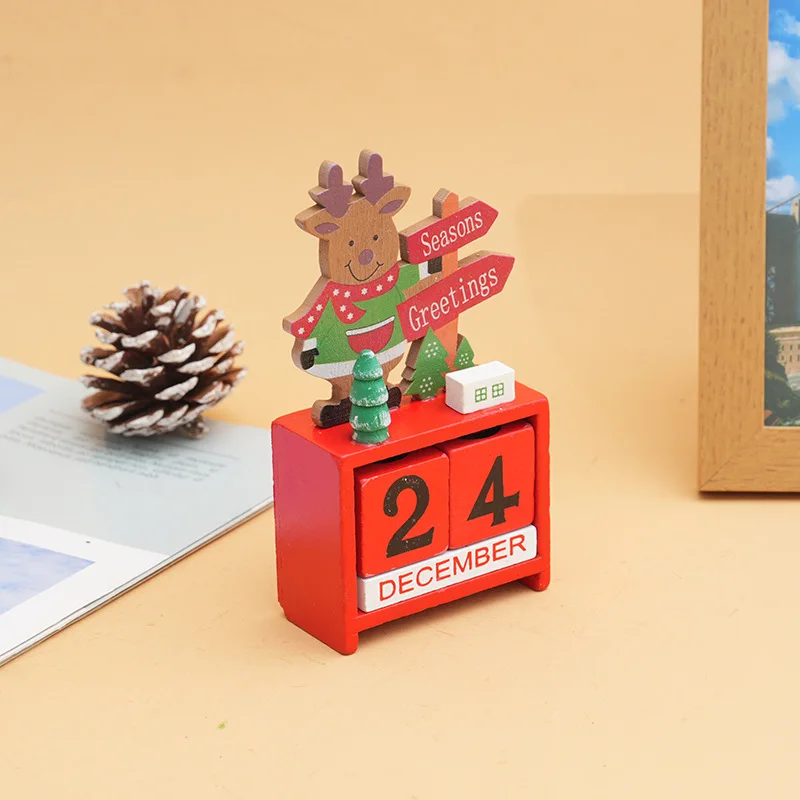 Christmas Wooden Countdown Calendar Ornament Tabletop Decor - Image 2