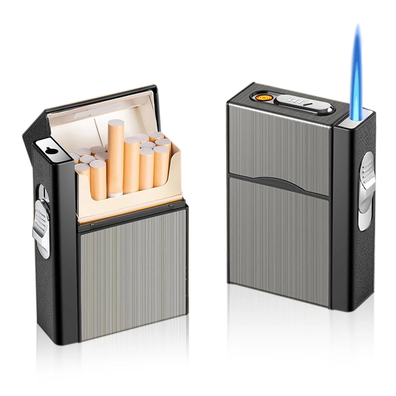 Cigarette Case With Lighter Metal Windproof Dual Ignition Moisture-Sealed Freshness Fall 2025 Gift - Image 4