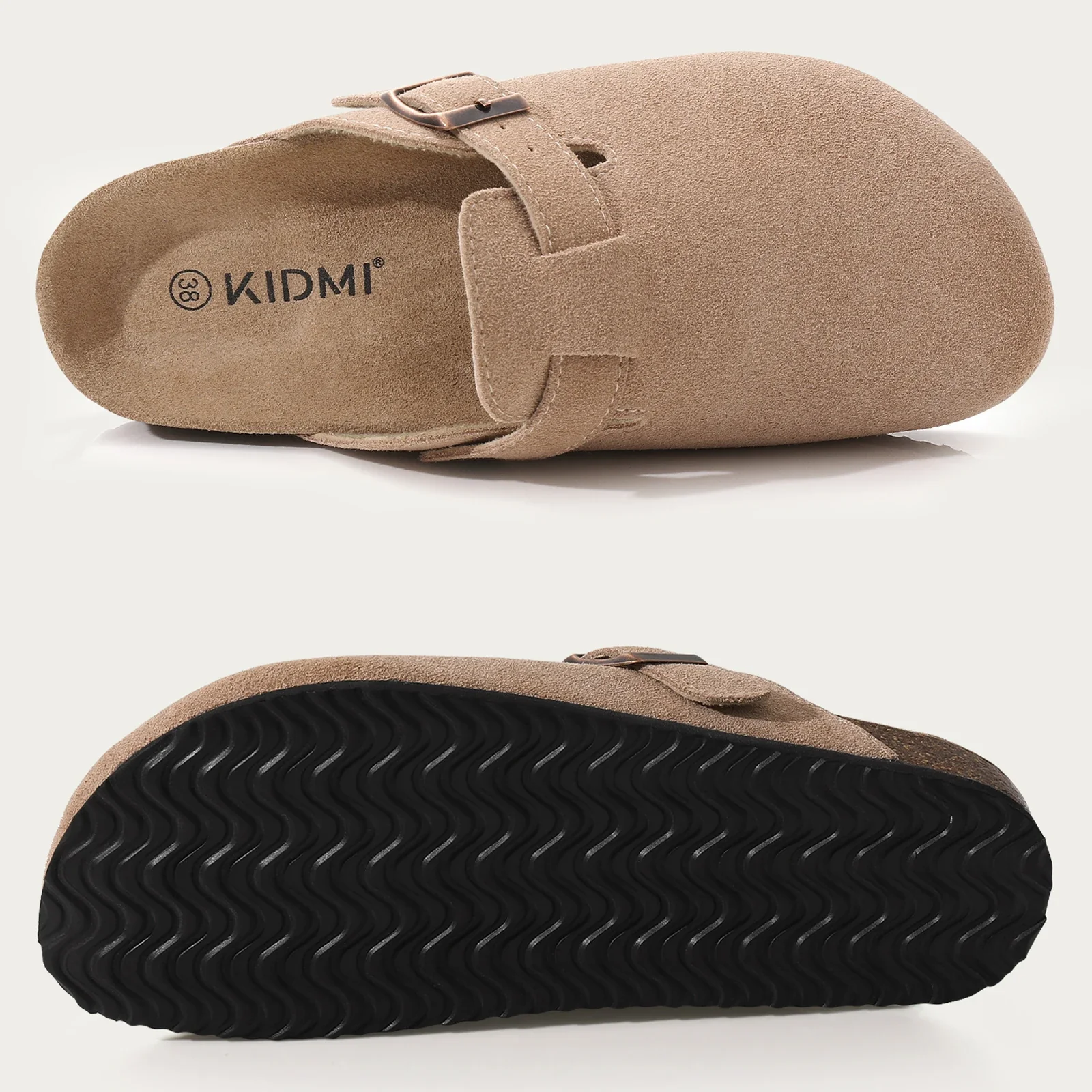 Classic Cork Clogs Slippers for Men & Women, Soft Footbed Suede Sandals with Arch Support - Image 6