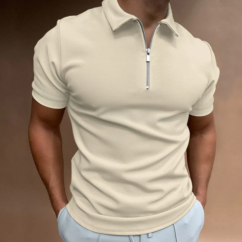 Classic Fit Zipped Mens Polo Shirt in Multiple Colors - Stylish, Comfortable, Breathable Polyester - Image 13