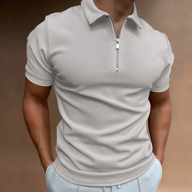 Classic Fit Zipped Mens Polo Shirt in Multiple Colors - Stylish, Comfortable, Breathable Polyester - Image 15