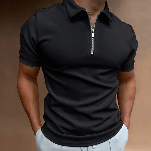 Classic Fit Zipped Mens Polo Shirt in Multiple Colors - Stylish, Comfortable, Breathable Polyester - Image 3