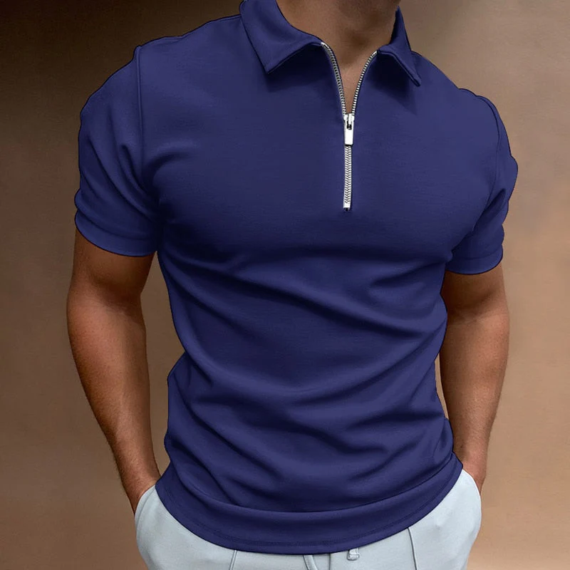 Classic Fit Zipped Mens Polo Shirt in Multiple Colors - Stylish, Comfortable, Breathable Polyester - Image 4