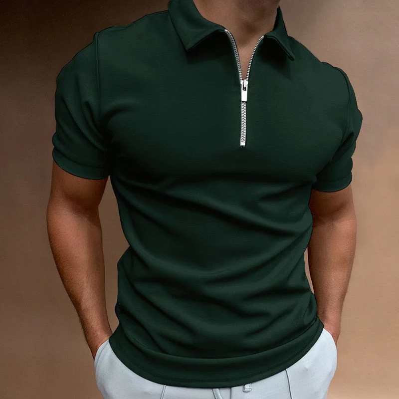 Classic Fit Zipped Mens Polo Shirt in Multiple Colors - Stylish, Comfortable, Breathable Polyester - Image 5
