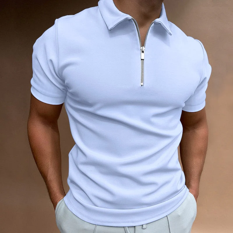 Classic Fit Zipped Mens Polo Shirt in Multiple Colors - Stylish, Comfortable, Breathable Polyester - Image 7