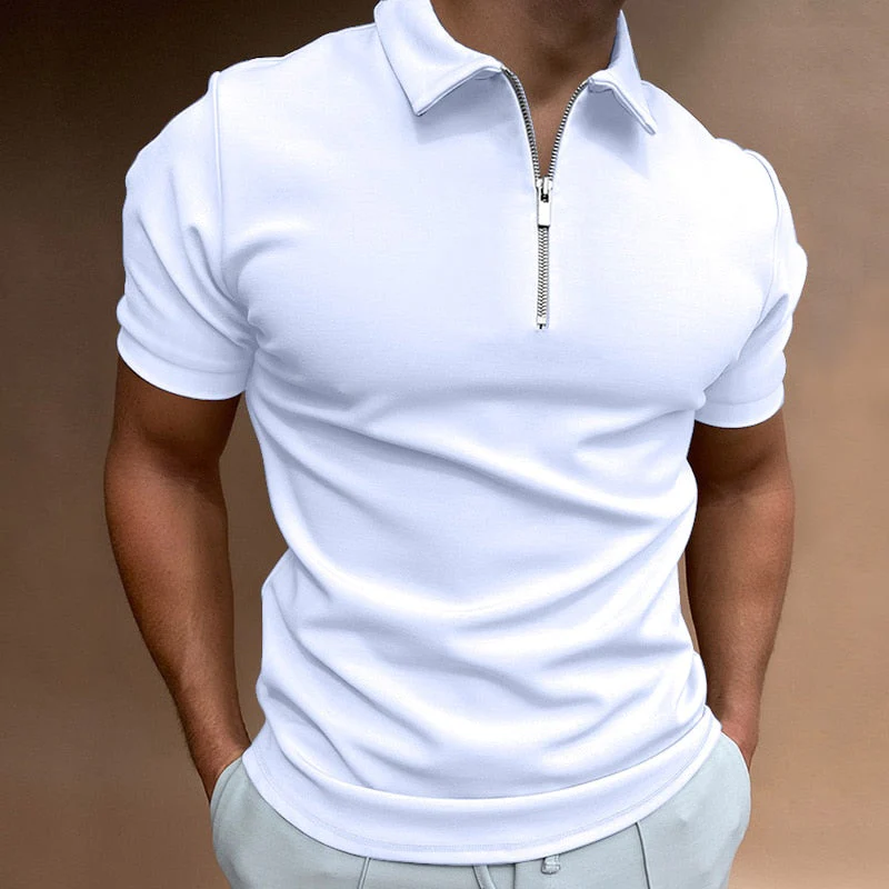 Classic Fit Zipped Mens Polo Shirt in Multiple Colors - Stylish, Comfortable, Breathable Polyester - Image 9