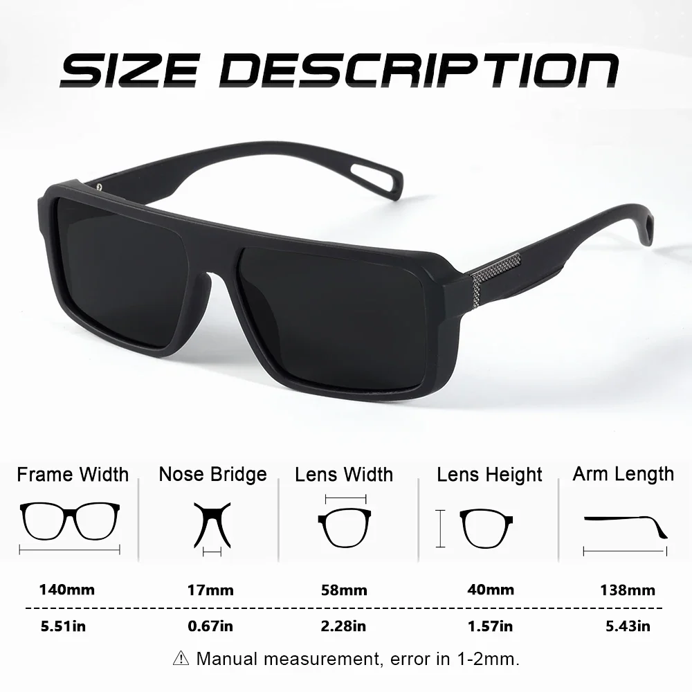 Classic Square Polarized Sunglasses for Men Women Fashion Sports Shades - Image 9