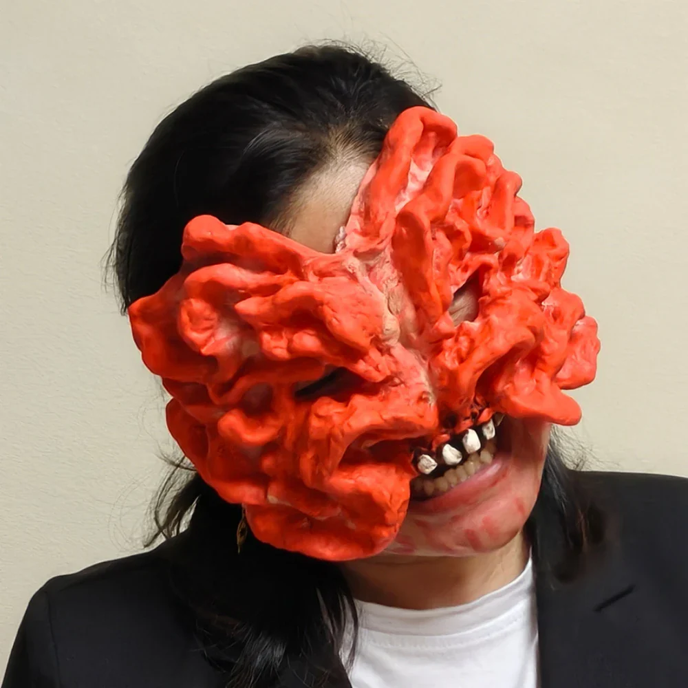Zombie Mask Half Face Mushroom Cosplay Halloween 2025 Prop - Image 3