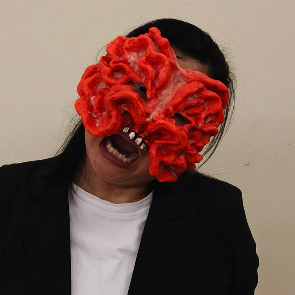 Zombie Mask Half Face Mushroom Cosplay Halloween 2025 Prop - Image 4