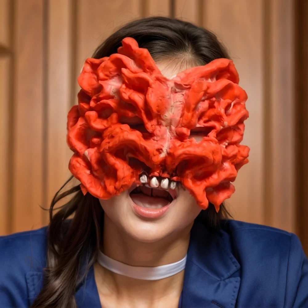 Zombie Mask Half Face Mushroom Cosplay Halloween 2025 Prop - Image 6