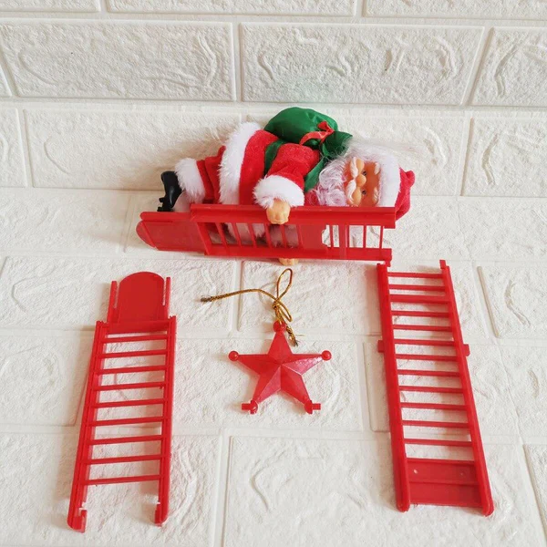 Climbing Santa Ornament With LED Lights Animated Christmas Decor 2025 Tree Or Wall Display - Image 2