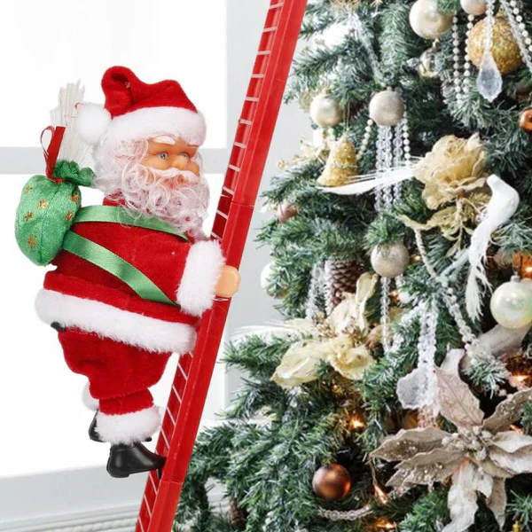 Climbing Santa Ornament With LED Lights Animated Christmas Decor 2025 Tree Or Wall Display - Image 3