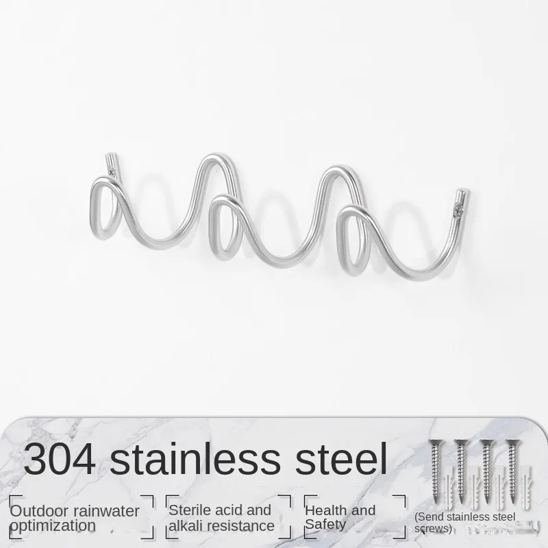 Coat Rack Chrome Electroplated Hooks Wall Mounted Bauhaus Entryway Organizer Fall 2025 Space Saving - Image 7