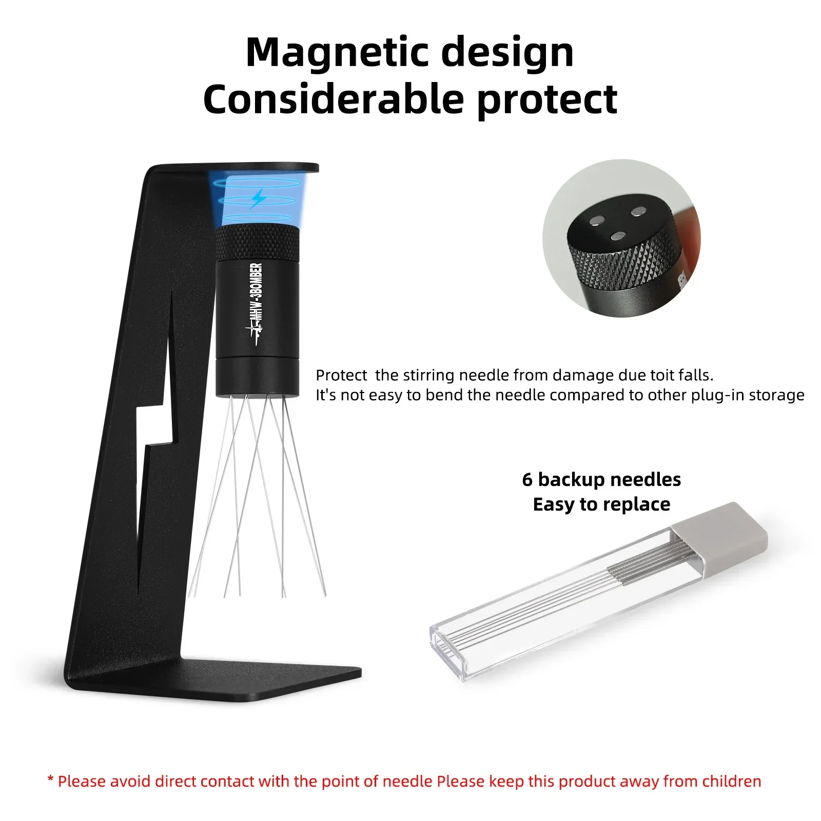 Coffee Distribution Tool Adjustable Magnetic WDT Stirrer Stand Barista Gifts Fall 2025 Precise Espresso Needles Included - Image 2