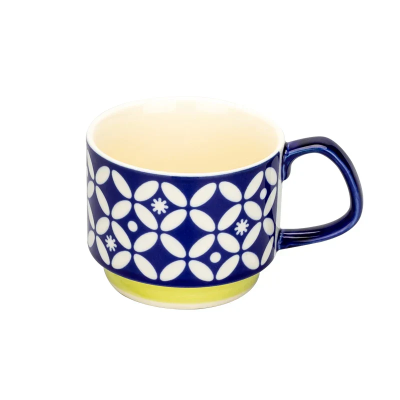 Coffee Mug 300ml Japanese Flower Ceramic Set Retro Drinkware Office Entertaining Fall 2025 Ergonomic Handgrip Gift - Image 12