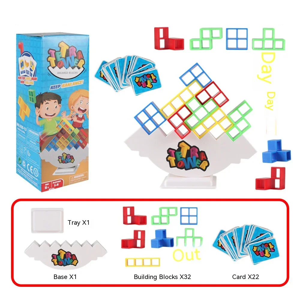 Colorful Balance Stacking Game - Fun Tetra Tower Puzzle for Kids & Adults, Perfect for Family Game Night & Gifts - Image 5