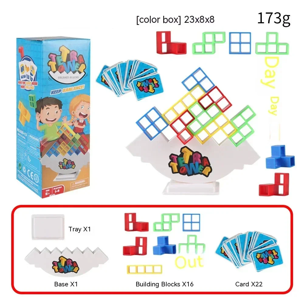 Colorful Balance Stacking Game - Fun Tetra Tower Puzzle for Kids & Adults, Perfect for Family Game Night & Gifts - Image 6