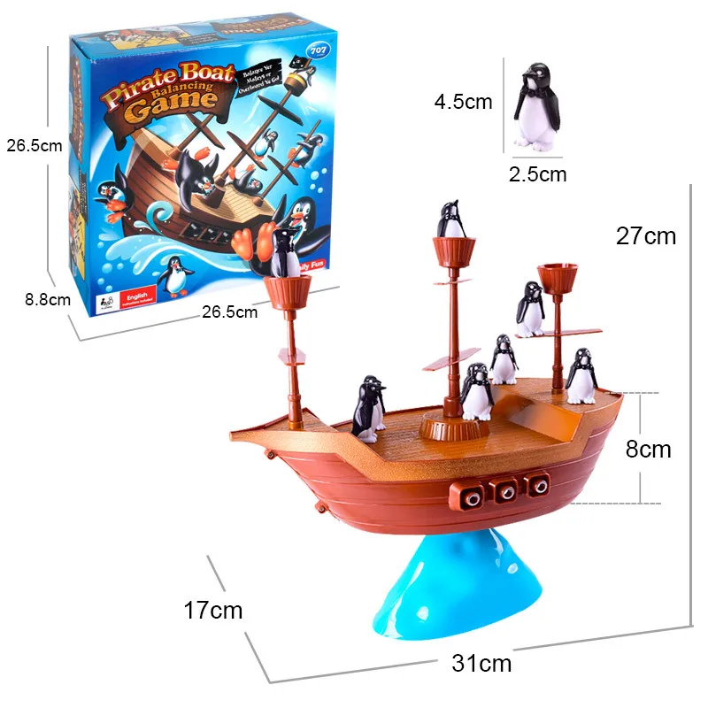 Colorful Pirate Ship Balance Game - Fun Penguin Puzzle for Kids, Parent-Child Interaction, Ideal Birthday Gift - Image 3
