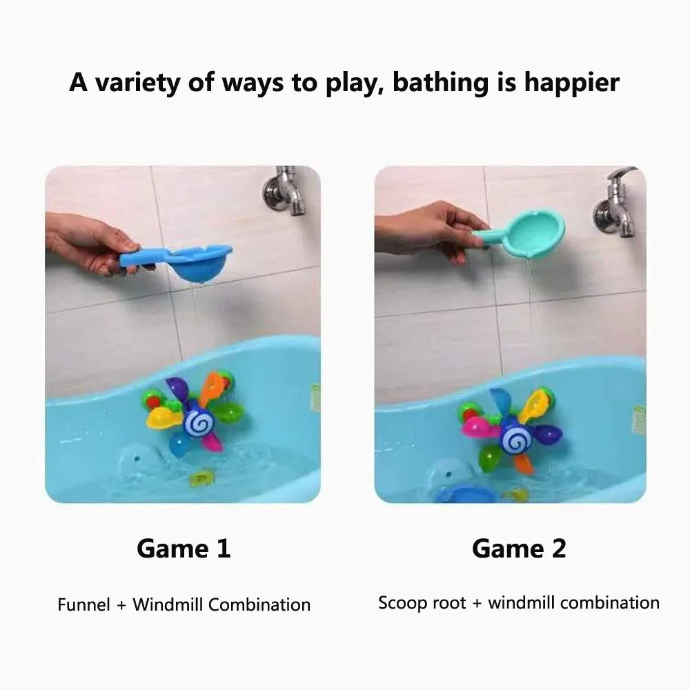 Colorful Waterwheel Baby Bath Toys Set - Fun Bathtub Shower Sprinkler Play for Kids - Image 2