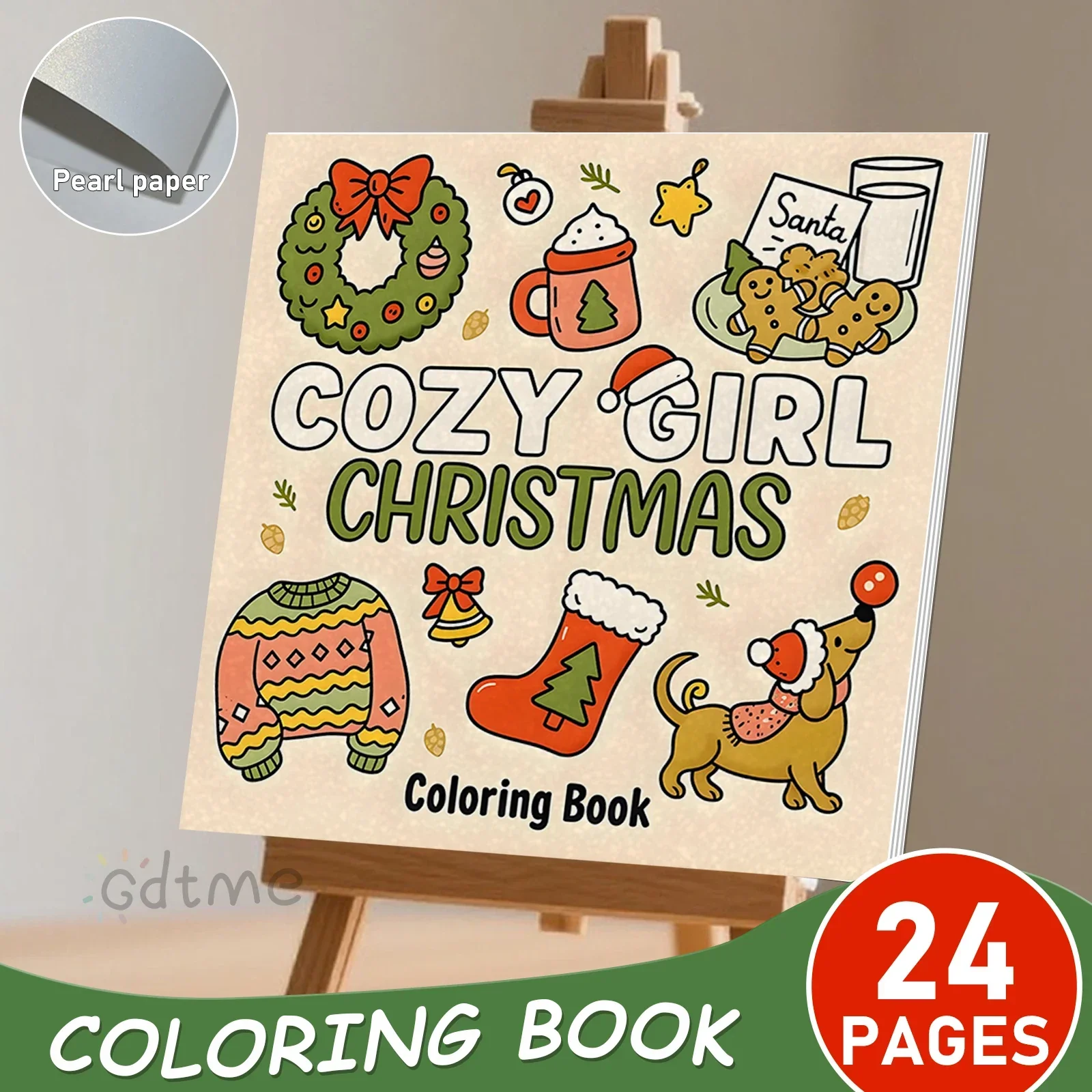 Coloring Book For Adults Cozy Christmas Theme Easy Relaxing Holiday Coloring Pages Gift Idea 2025 - Image 4