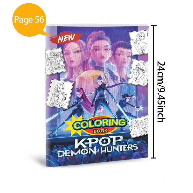 Coloring Book Kpop Demon Hunters Anime Sketches Rumi Mira Zoey Cute Line Drawings Back to School 2025 Gift - Image 14