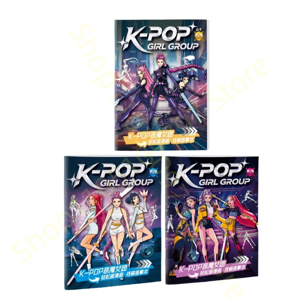 Coloring Book Kpop Demon Hunters Anime Sketches Rumi Mira Zoey Cute Line Drawings Back to School 2025 Gift - Image 15