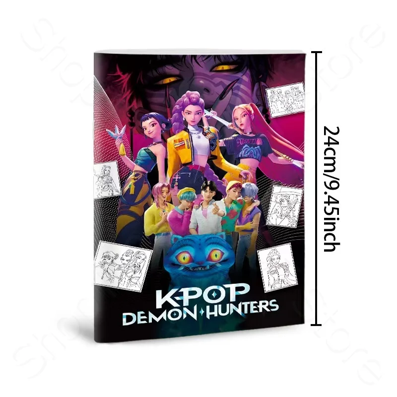 Coloring Book Kpop Demon Hunters Anime Sketches Rumi Mira Zoey Cute Line Drawings Back to School 2025 Gift - Image 19