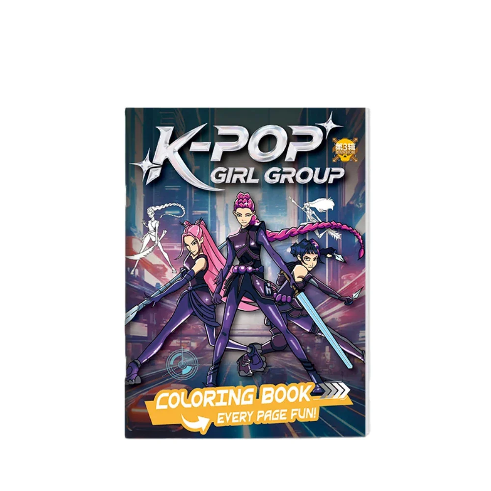 Coloring Book Kpop Demon Hunters Anime Sketches Rumi Mira Zoey Cute Line Drawings Back to School 2025 Gift - Image 26