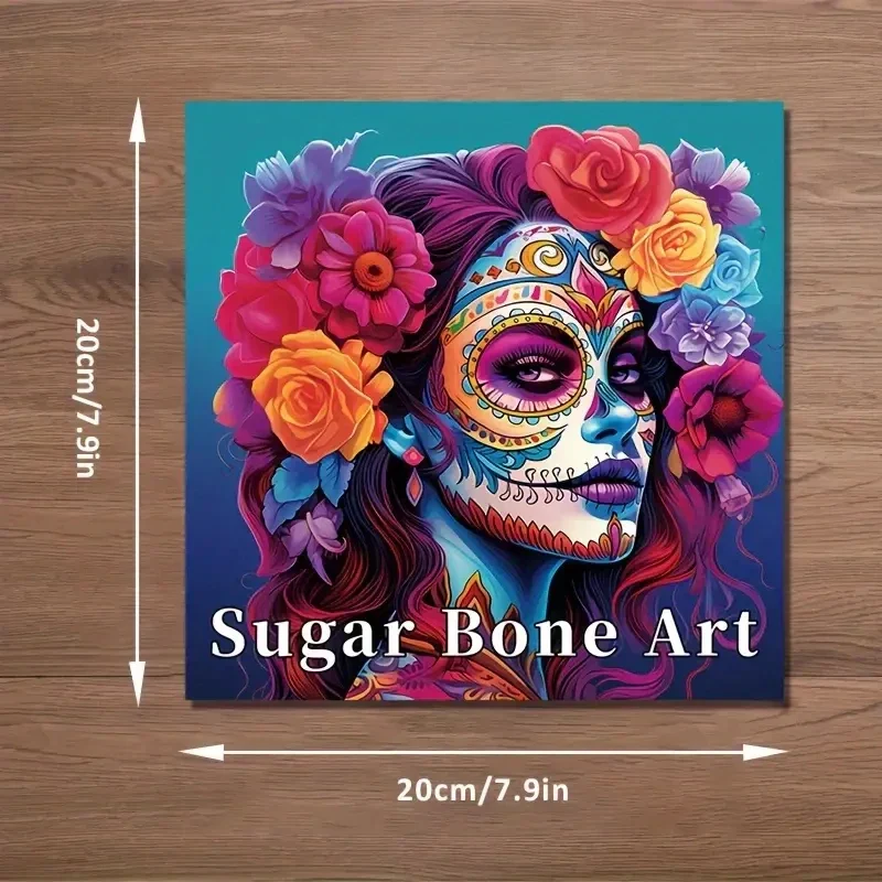 Coloring Book Upgraded Thickened Paper Sugar Skull Art Halloween Trend Gift Idea 22 Pages - Image 3