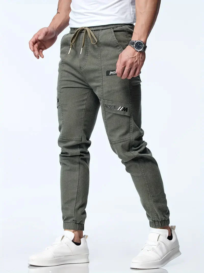 Comfortable men's joggers – drawstring, stretch tapered fit, for gym and leisure - Image 2