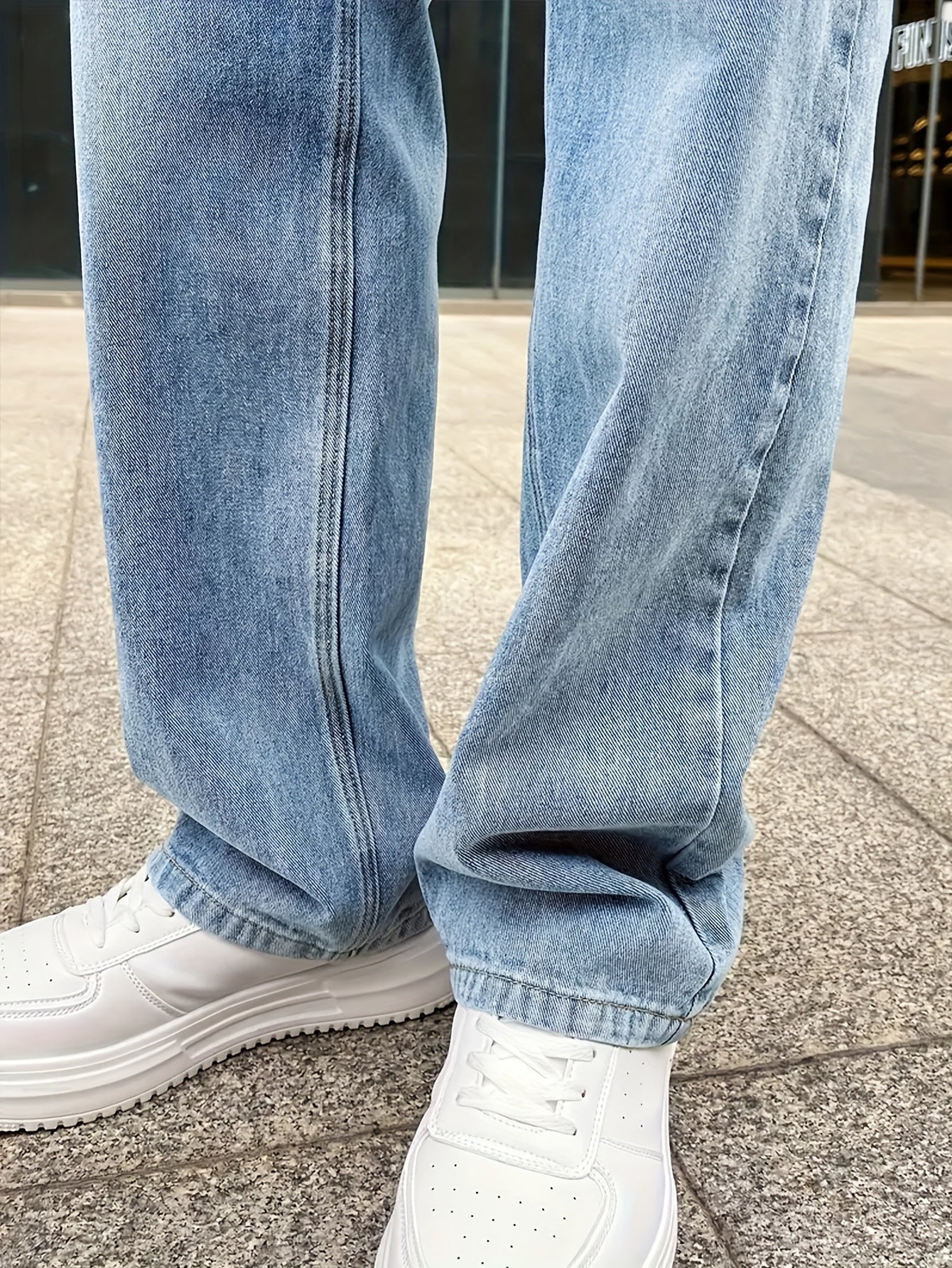 Comfortable Men's Loose Fit Jeans with Straight Legs, Cotton Blend, Versatile Style for Casual and Formal Wear - Image 5