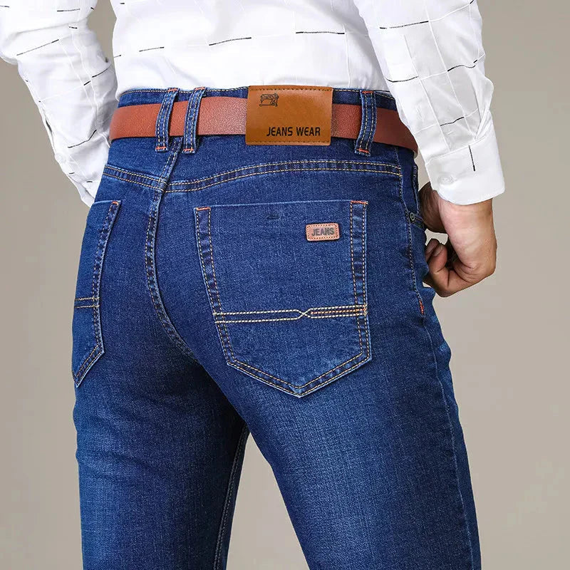 Comfortable men's straight-fit stretch jeans – durable fabric, perfect for casual wear - Image 10