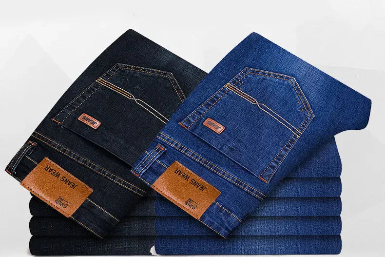 Comfortable men's straight-fit stretch jeans – durable fabric, perfect for casual wear - Image 6