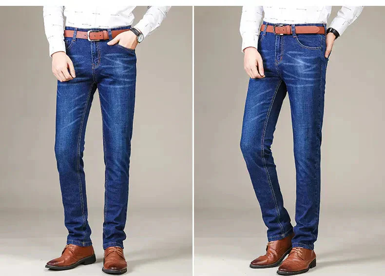 Comfortable men's straight-fit stretch jeans – durable fabric, perfect for casual wear - Image 8