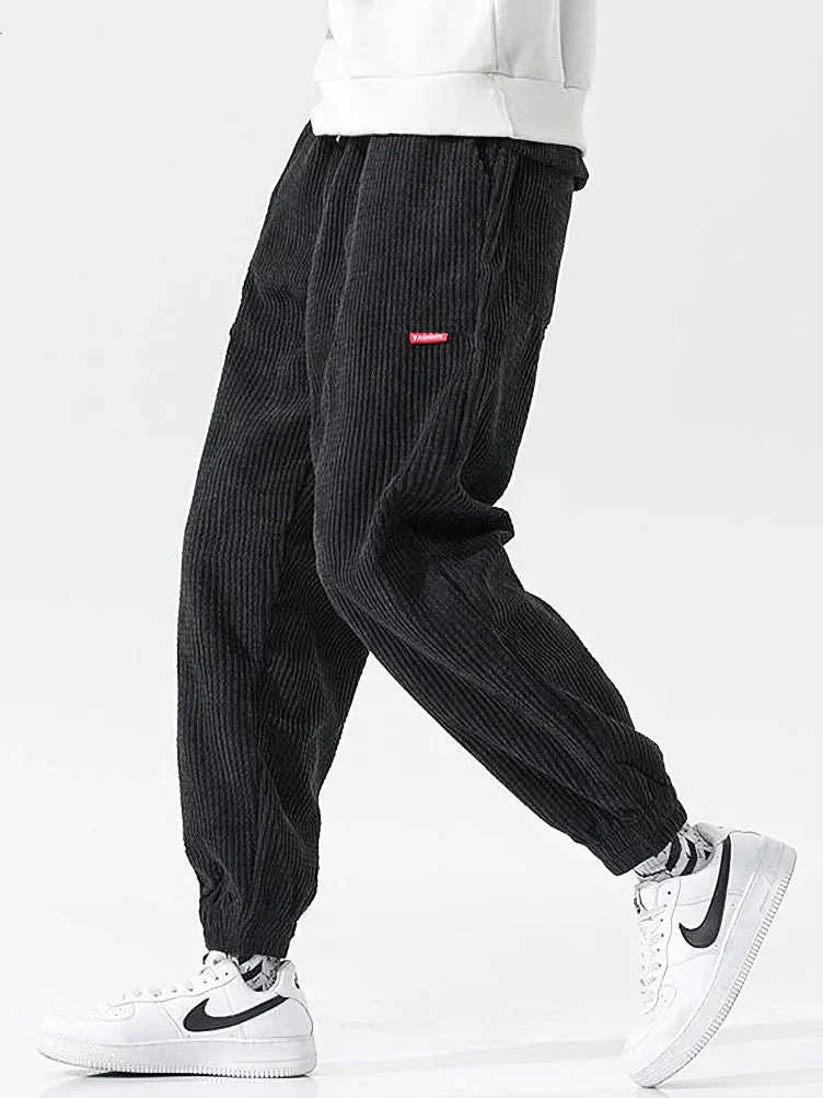 Comfortable men's wide corduroy joggers – relaxed fit, breathable fabric, for casual outings - Image 5