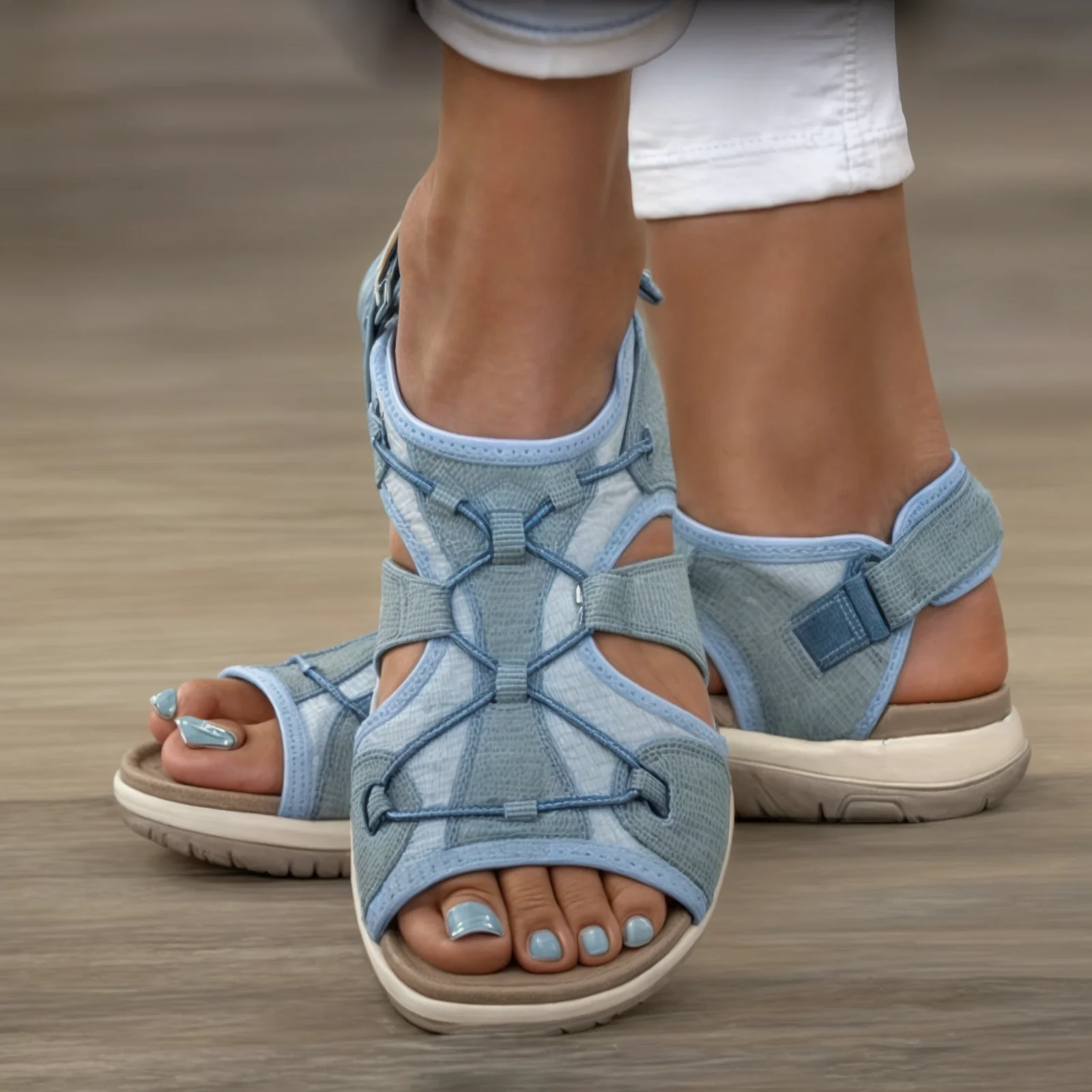 Comfortable Open Toe Sandals for Women with 3-Point Support and Shock Absorption, Ideal for Daily Wear and Pain Relief - Image 8
